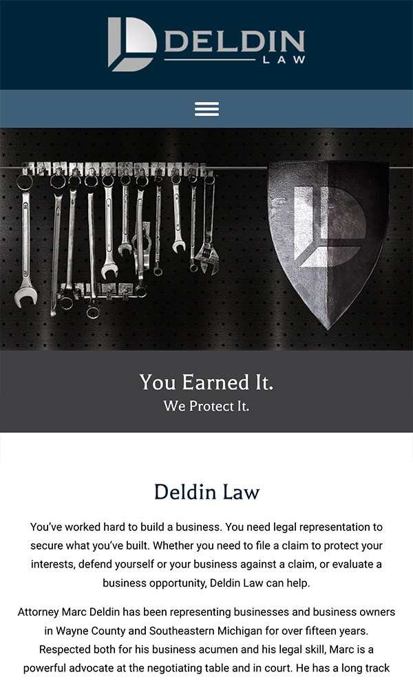 Mobile Friendly Law Firm Webiste for Deldin Law