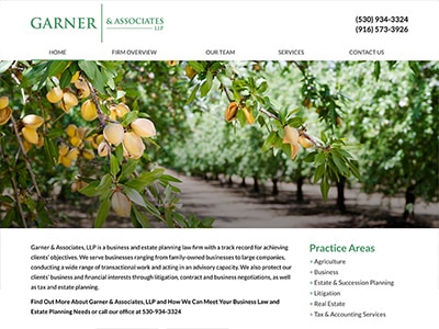 Law Firm Website design for Garner & Associates, LLP