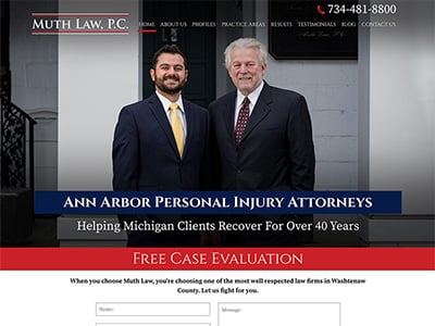 Law Firm Website design for Muth Law, PC