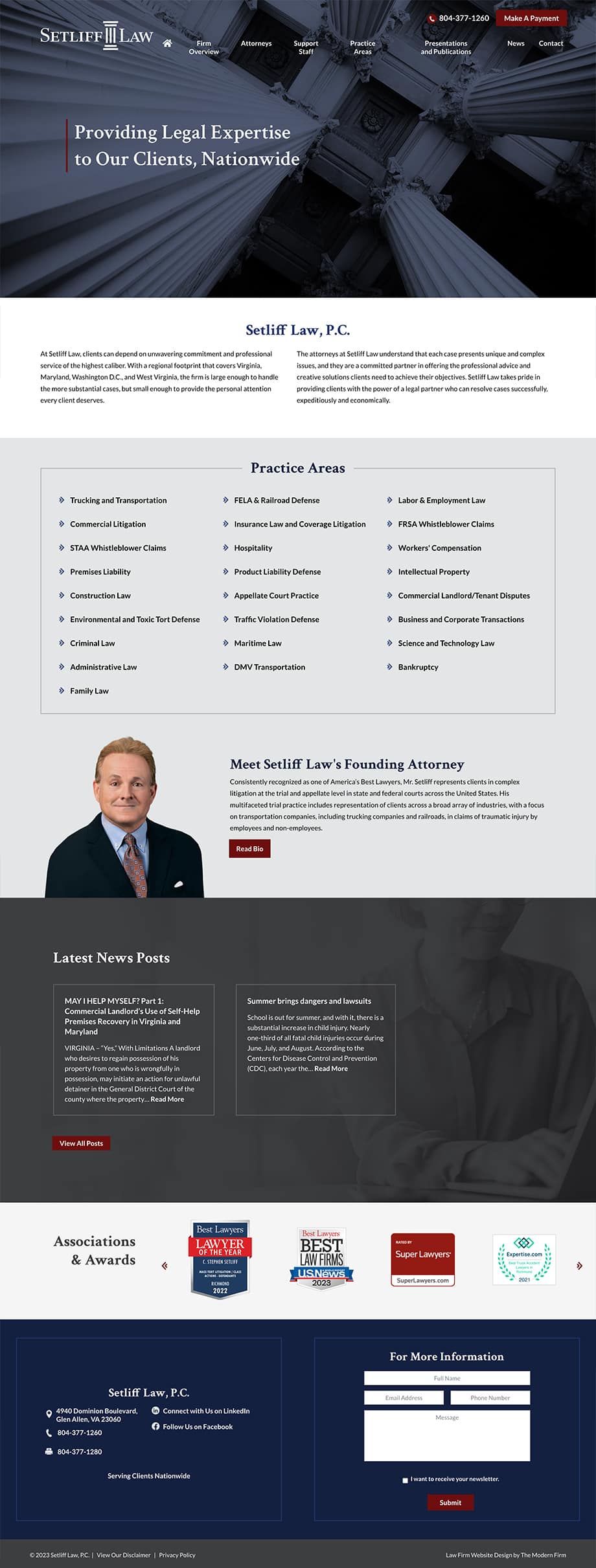 Law Firm Website for Setliff Law, P.C.