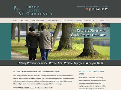 Law Firm Website design for Brady Preston Gronlund PC