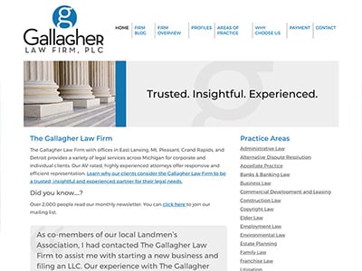 Law Firm Website design for The Gallagher Law Firm, P…