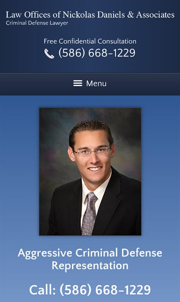 Responsive Mobile Attorney Website for Law Offices of Nickolas Daniels & Associates