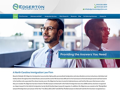 Law Firm Website design for Edgerton Immigration Law