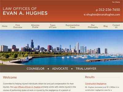 Law Firm Website design for Evan Hughes Law