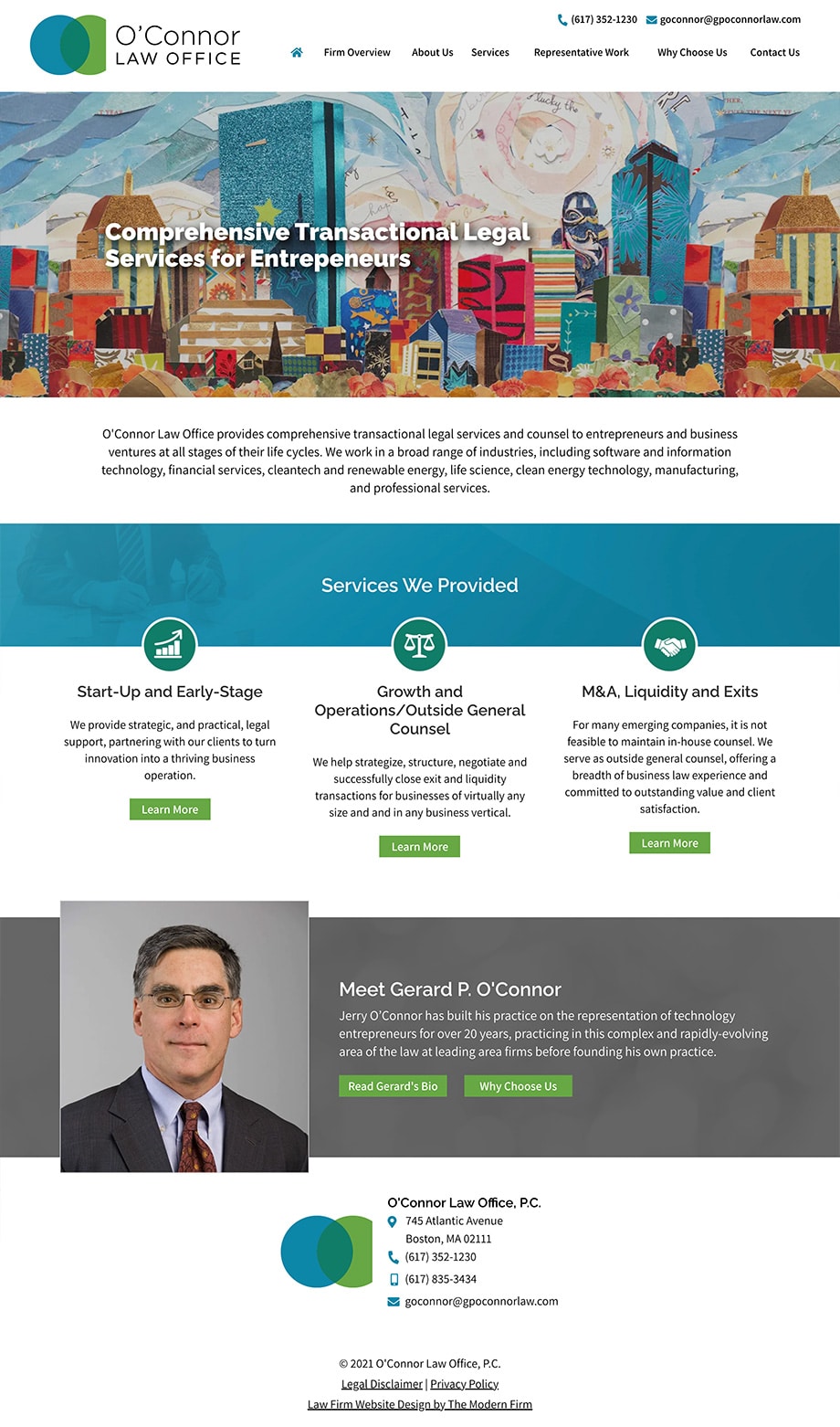 Law Firm Website for O'Connor Law Office, P.C.