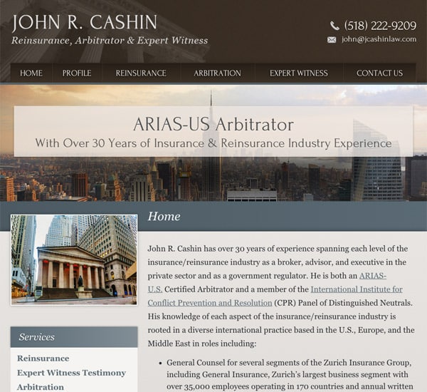 Mobile Friendly Law Firm Webiste for Law Office of John R. Cashin