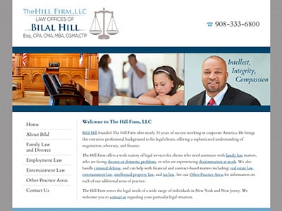 Law Firm Website design for The Hill Firm, LLC