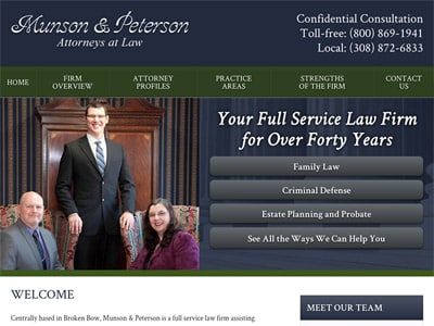 Law Firm Website design for Munson & Peterson