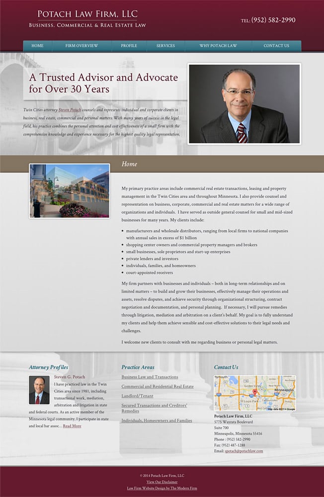 Law Firm Website for Potach Law Firm, LLC