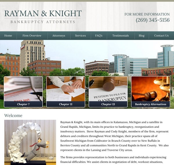 Mobile Friendly Law Firm Webiste for Rayman & Knight