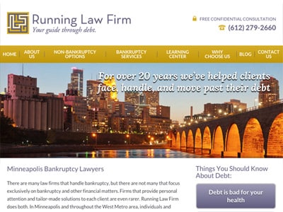 Law Firm Website design for Running Law Firm