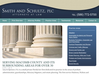 Law Firm Website design for Smith & Schultz, PLC