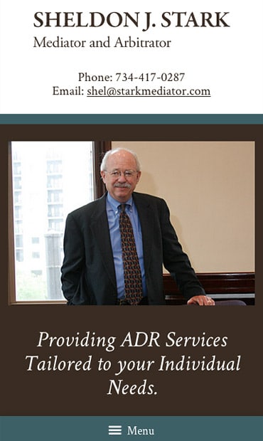 Responsive Mobile Attorney Website for Sheldon J. Stark - Mediator