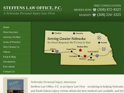 Law Firm Website design for Steffens Law Office, P.C.