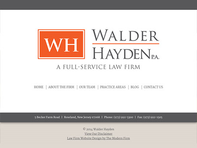Law Firm Website design for Walder Hayden, P.A.