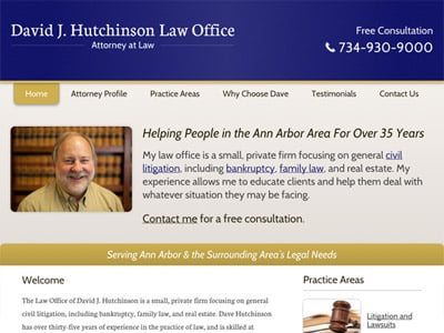 Law Firm Website design for David J. Hutchinson
