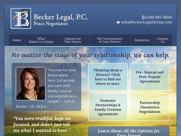 Mobile Friendly Law Firm Webiste for Becker Legal, P.C.