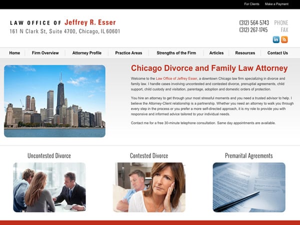 Mobile Friendly Law Firm Webiste for Law Office of Jeffrey R. Esser