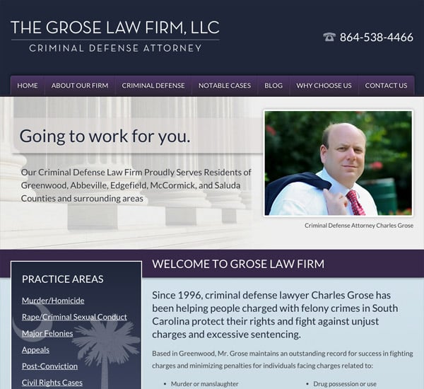 SC Criminal Defense Attorney Website Design by The Modern Firm