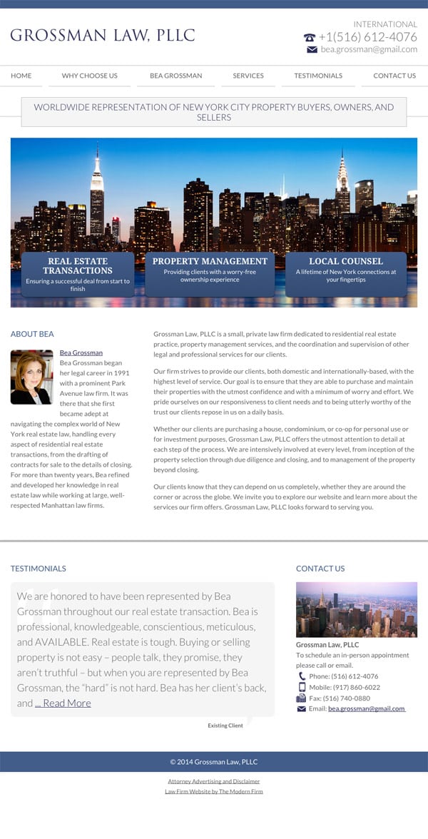 Law Firm Website for Grossman Law, PLLC