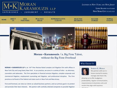 Law Firm Website design for Moran • Karamouzis LLP