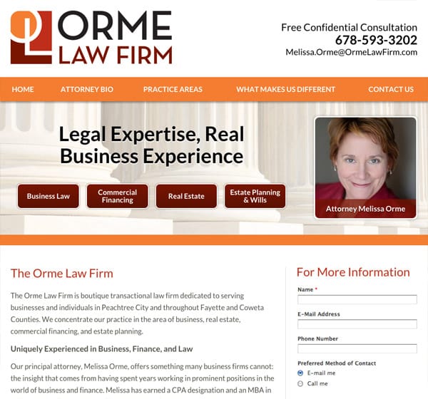 Mobile Friendly Law Firm Webiste for Orme Law Firm