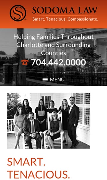 Responsive Mobile Attorney Website for Sodoma Law, P.C.