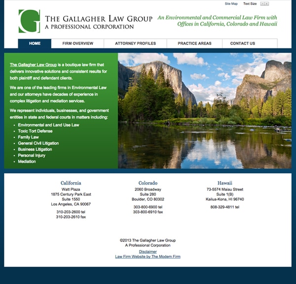 Law Firm Website Design for Gallagher & Gallagher