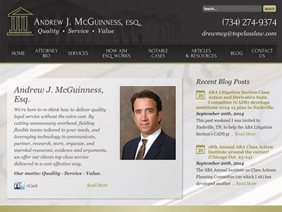 Law Firm Website design for Andrew J. McGuinness, Esq…