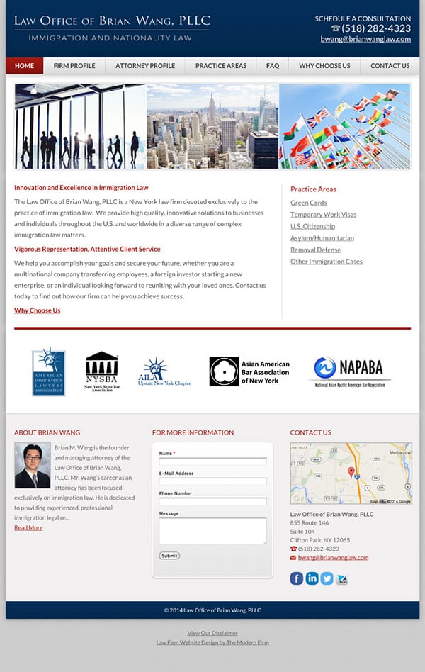 Law Firm Website Design for Law Office of Brian Wang, PLLC
