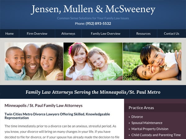 Mobile Friendly Law Firm Webiste for Jensen, Mullen & McSweeney