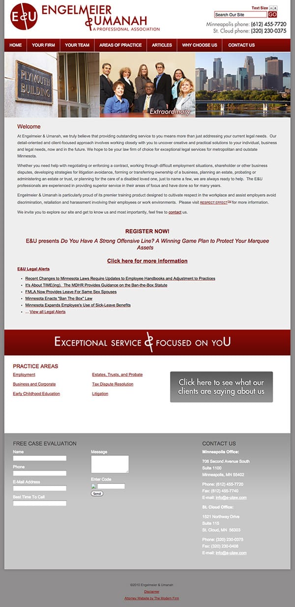 Law Firm Website Design for Engelmeier & Umanah