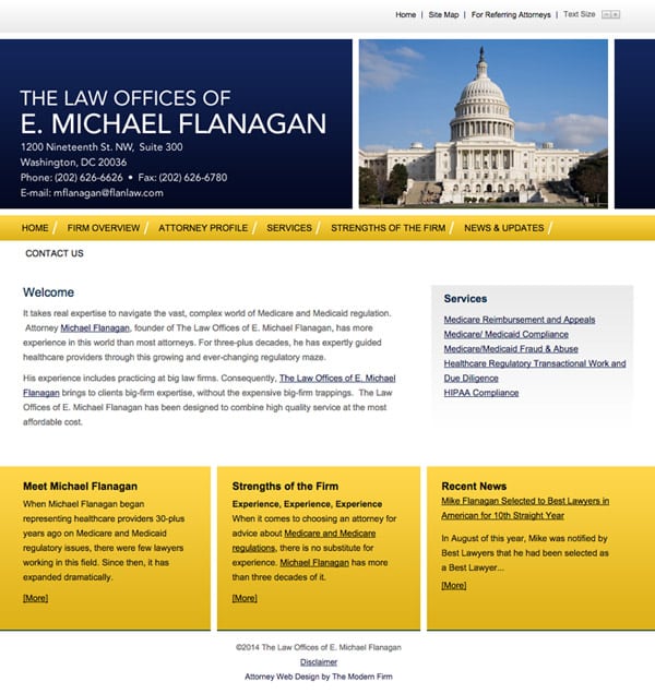Law Firm Website for The Law Offices of E. Michael Flanagan