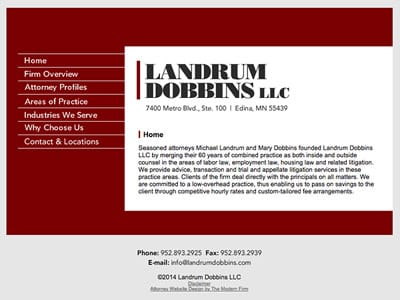 Law Firm Website design for Landrum Dobbins, LLC