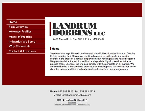 Law Firm Website for Landrum Dobbins, LLC