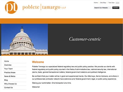 Law Firm Website design for Poblete Tamargo, LLP