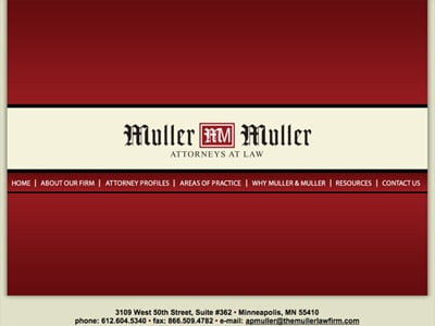 Law Firm Website design for The Muller Law Firm