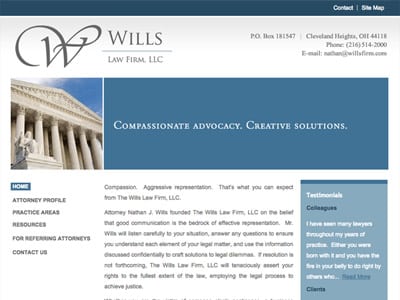 Law Firm Website design for Wills Law Firm, LLC