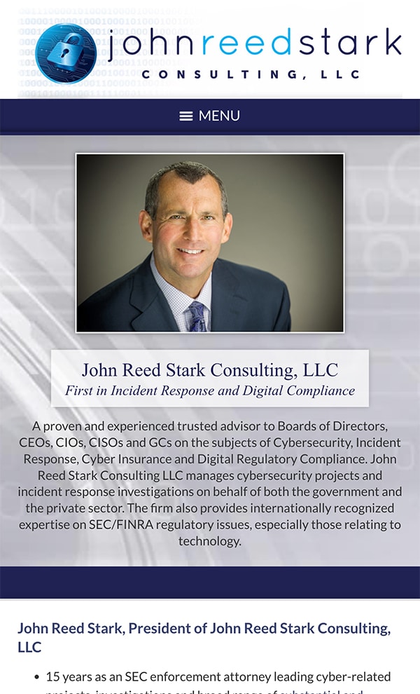 Mobile Friendly Law Firm Webiste for John Reed Stark Consulting, LLC