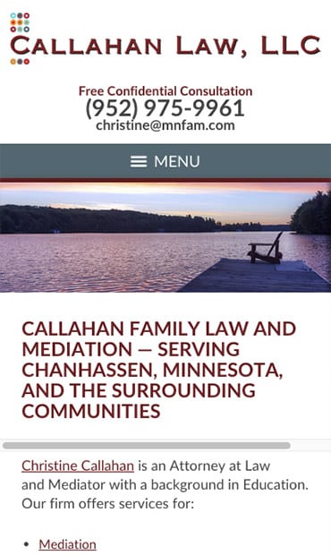 Responsive Mobile Attorney Website for Callahan Law, LLC