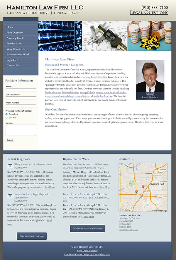 Law Firm Website Design for Hamilton Law Firm LLC