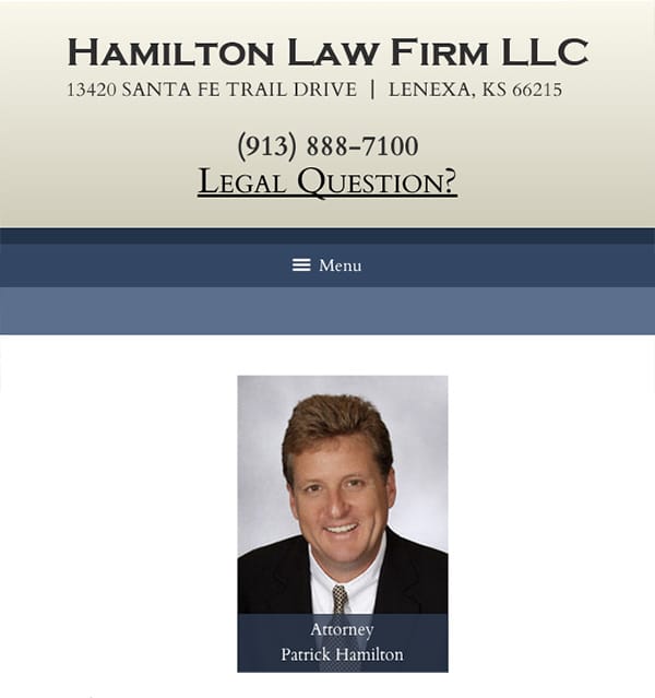 Mobile Friendly Law Firm Webiste for Hamilton Law Firm LLC