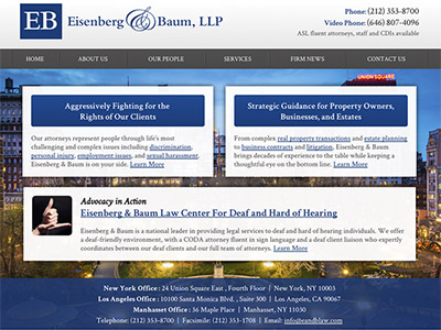 Law Firm Website design for Eisenberg & Baum, LLP
