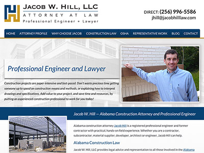 Law Firm Website design for Jacob W. Hill, LLC