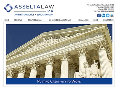 Law Firm Website design for Asselta Law PA