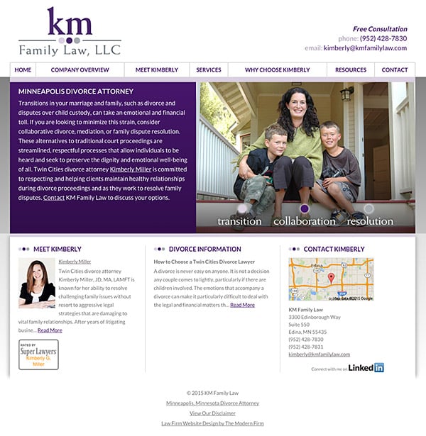 Law Firm Website Design for KM Family Law, LLC