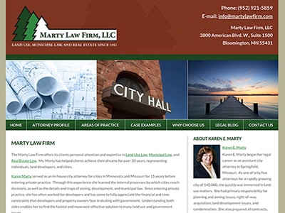 Law Firm Website design for Marty Law Firm, LLC