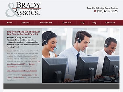 Law Firm Website design for Brady & Associates