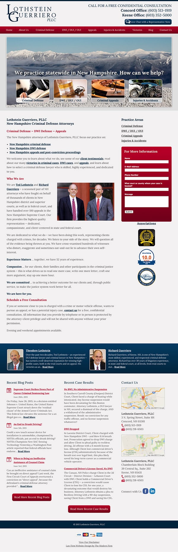 Law Firm Website Design for Lothstein Guerriero, PLLC
